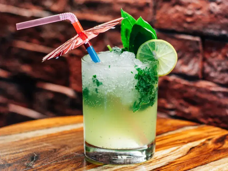 Virgin mojito with mint and lime